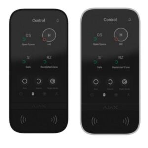 Ajax KeyPad TouchScreen - бездротова клавіатура з сенсорним екраном для керування системою Ajax, чорна та біла